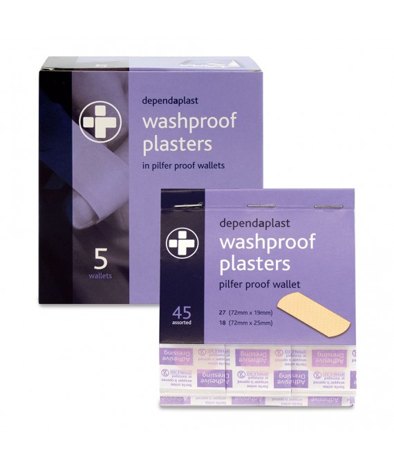 Waterproof Pilfer Proof Plasters - 5 Wallets