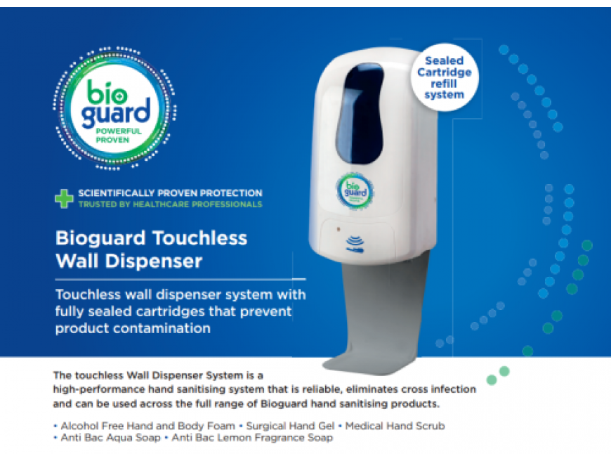 New touchless Bioguard gel dispenser launched
