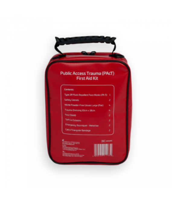 Public Access Trauma (PAcT) First Aid Kit in Red Bag