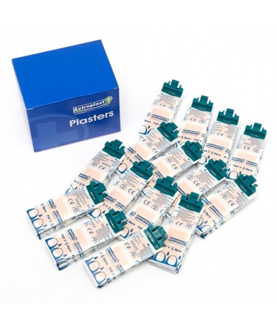 Astroplast Fabric Pilferproof Plasters With GREEN Clip 7.2cm x 2.5cm (Box 15 x Clip 10)