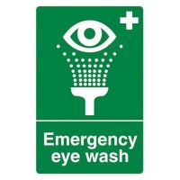 Adhesive Emergency Eyewash Sign 