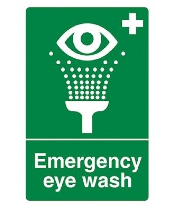 Adhesive Emergency Eyewash Sign 