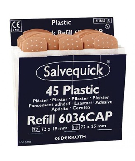 Salvequick Wproof Air Perm Plasters Refill 6 x 45 (6036)