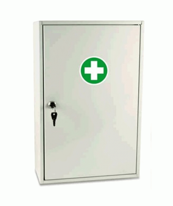 Empty Metal Cabinet for First Aid Kits