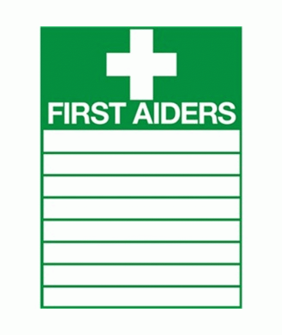 First Aider List Adhesive