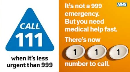 Dial 111 when It's less Urgent than 999